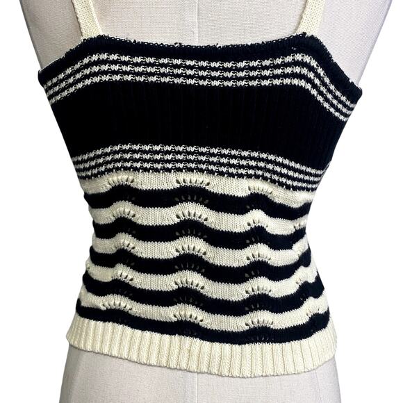 Adorable Knit Striped Coquette Gothic Emo Cropped Tank - Picture 8 of 11